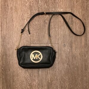 Michael Kors Black and Gold Crossbody Bag
